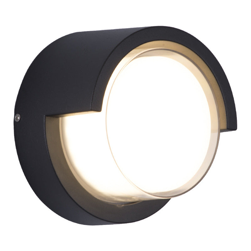Lámpara de Aplique de Pared LED de Acrílico de Aluminio Impermeable Cuadrada Redonda de Simplicidad Moderna para Patio Exterior 