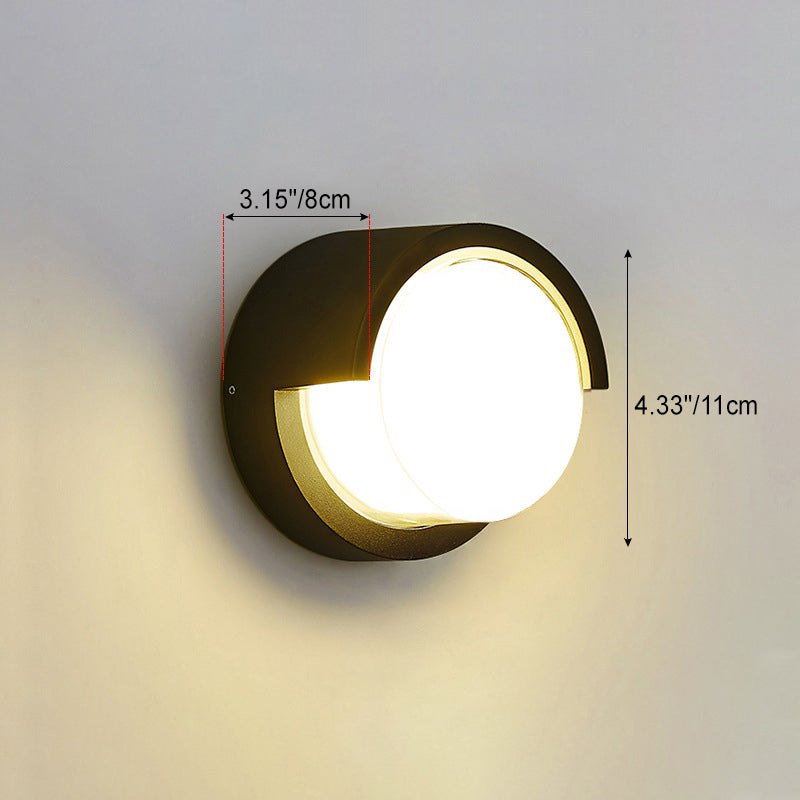 Lámpara de Aplique de Pared LED de Acrílico de Aluminio Impermeable Cuadrada Redonda de Simplicidad Moderna para Patio Exterior 
