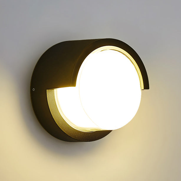 Lámpara de Aplique de Pared LED de Acrílico de Aluminio Impermeable Cuadrada Redonda de Simplicidad Moderna para Patio Exterior 