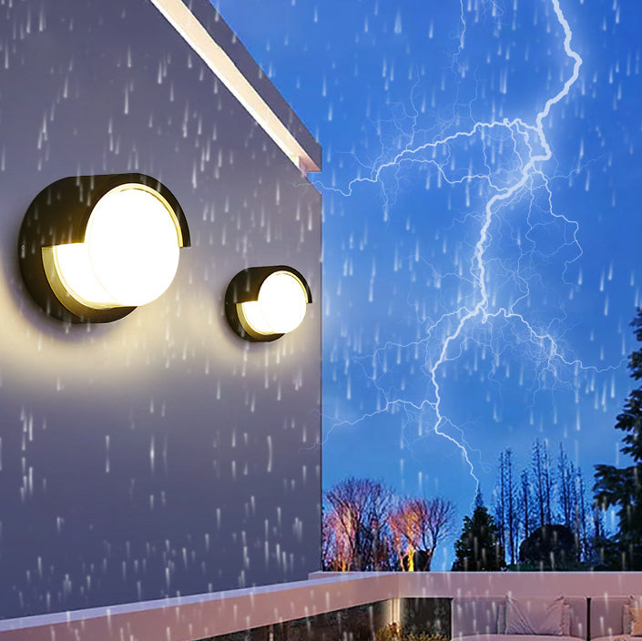 Lámpara de Aplique de Pared LED de Acrílico de Aluminio Impermeable Cuadrada Redonda de Simplicidad Moderna para Patio Exterior 