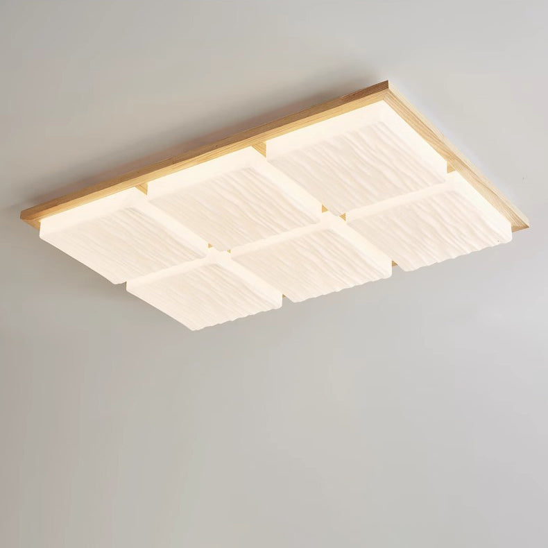 Plafonnier LED carré rétro contemporain en blocs acryliques pour salon 