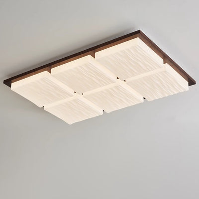 Plafonnier LED carré rétro contemporain en blocs acryliques pour salon 
