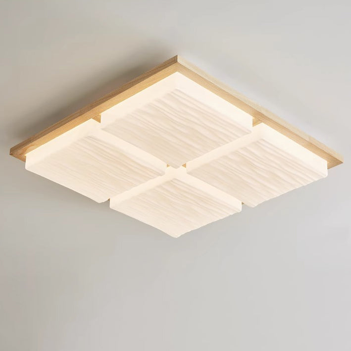 Plafonnier LED carré rétro contemporain en blocs acryliques pour salon 