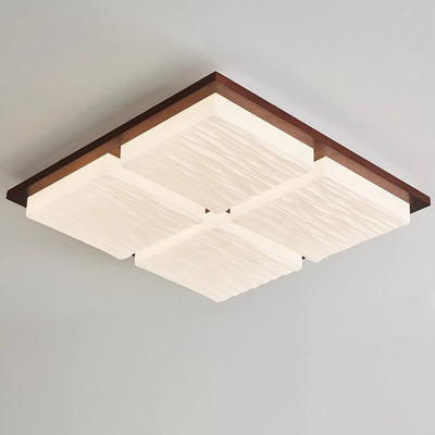 Plafonnier LED carré rétro contemporain en blocs acryliques pour salon 