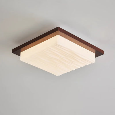 Plafonnier LED carré rétro contemporain en blocs acryliques pour salon 