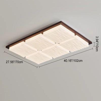 Plafonnier LED carré rétro contemporain en blocs acryliques pour salon 