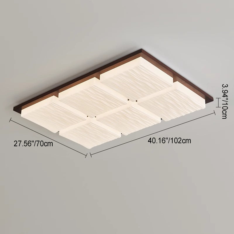 Plafonnier LED carré rétro contemporain en blocs acryliques pour salon 