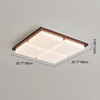 Plafonnier LED carré rétro contemporain en blocs acryliques pour salon 