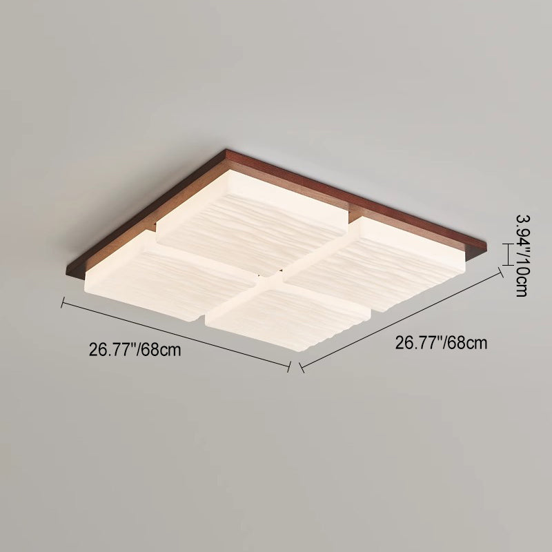 Plafonnier LED carré rétro contemporain en blocs acryliques pour salon 