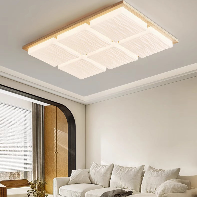 Plafonnier LED carré rétro contemporain en blocs acryliques pour salon 
