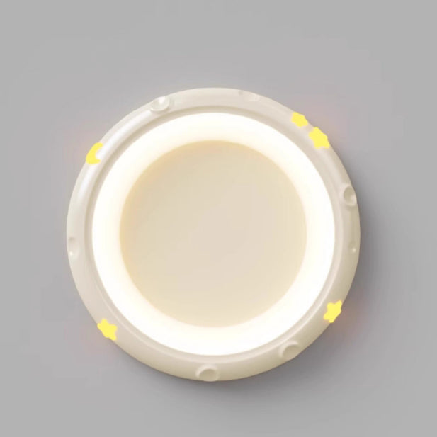 Moderne Einfachheit Sterne Mond Runde Eisen ABS Harz LED Deckenleuchte für Schlafzimmer 