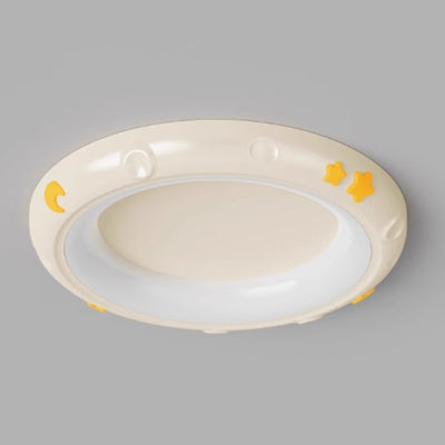 Moderne Einfachheit Sterne Mond Runde Eisen ABS Harz LED Deckenleuchte für Schlafzimmer 