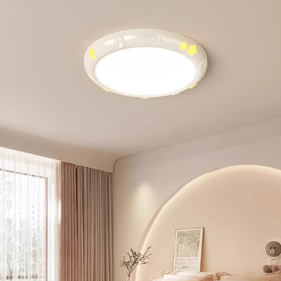 Moderne Einfachheit Sterne Mond Runde Eisen ABS Harz LED Deckenleuchte für Schlafzimmer 