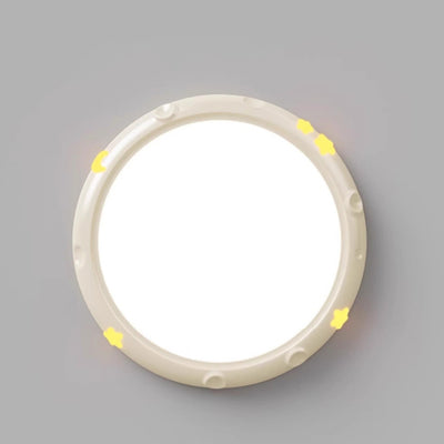 Moderne Einfachheit Sterne Mond Runde Eisen ABS Harz LED Deckenleuchte für Schlafzimmer 