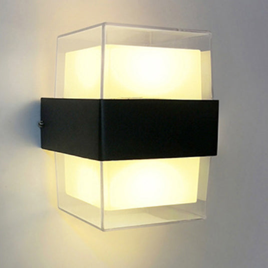 Lámpara de Aplique LED de Pared de Aluminio Acrílico Impermeable Cilindro Cubo de Simplicidad Moderna para Pasillos 