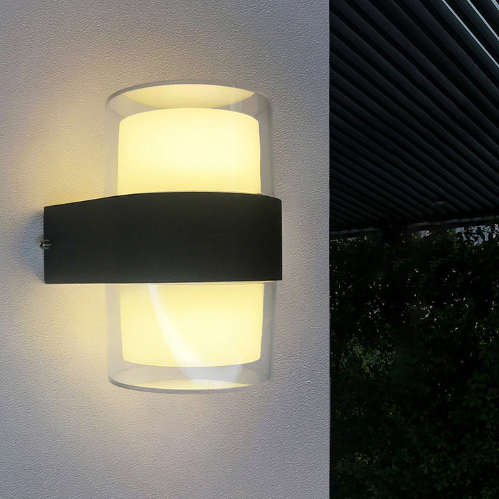 Modern Simplicity Cube Cylinder Waterproof Aluminum Acrylic LED Wall Sconce Lamp For Hallways