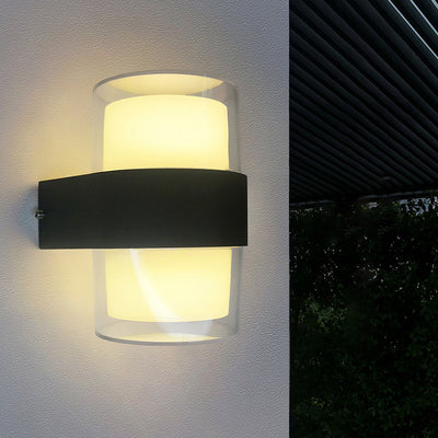 Lámpara de Aplique LED de Pared de Aluminio Acrílico Impermeable Cilindro Cubo de Simplicidad Moderna para Pasillos 