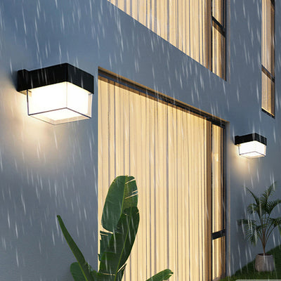 Lámpara de Aplique LED de Pared de Aluminio Acrílico Impermeable Cilindro Cubo de Simplicidad Moderna para Pasillos 