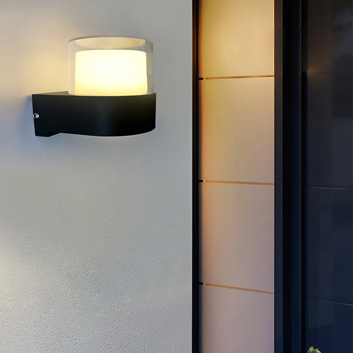 Modern Simplicity Cube Cylinder Waterproof Aluminum Acrylic LED Wall Sconce Lamp For Hallways
