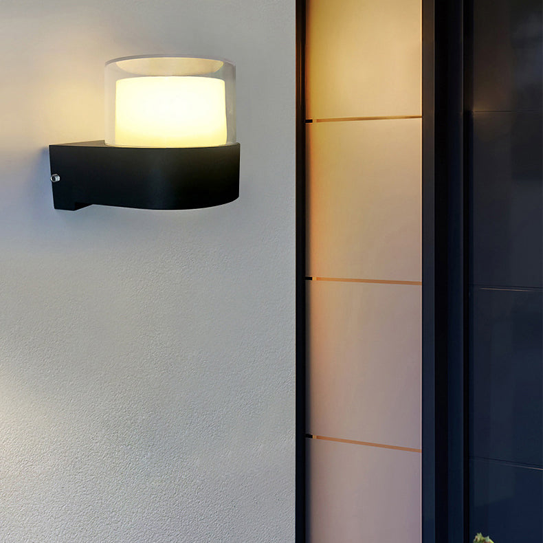 Lámpara de Aplique LED de Pared de Aluminio Acrílico Impermeable Cilindro Cubo de Simplicidad Moderna para Pasillos 
