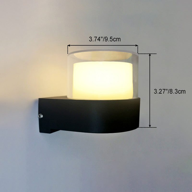 Lámpara de Aplique LED de Pared de Aluminio Acrílico Impermeable Cilindro Cubo de Simplicidad Moderna para Pasillos 
