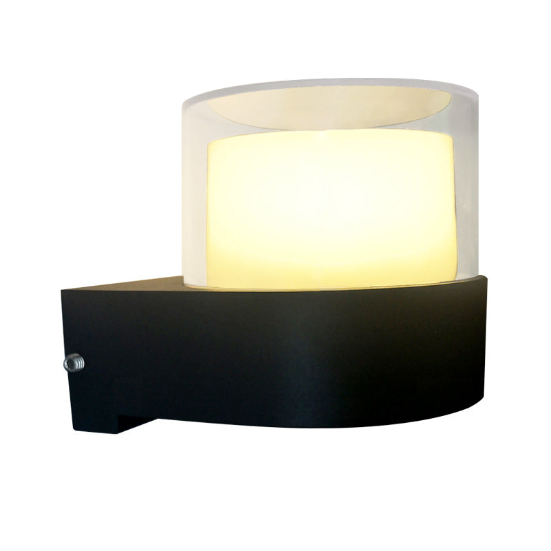Lámpara de Aplique LED de Pared de Aluminio Acrílico Impermeable Cilindro Cubo de Simplicidad Moderna para Pasillos 