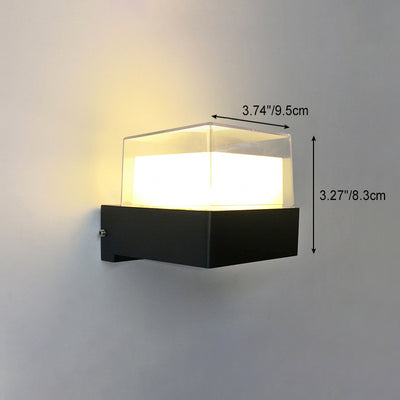 Lámpara de Aplique LED de Pared de Aluminio Acrílico Impermeable Cilindro Cubo de Simplicidad Moderna para Pasillos 