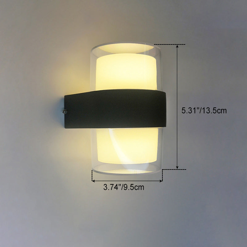 Lámpara de Aplique LED de Pared de Aluminio Acrílico Impermeable Cilindro Cubo de Simplicidad Moderna para Pasillos 