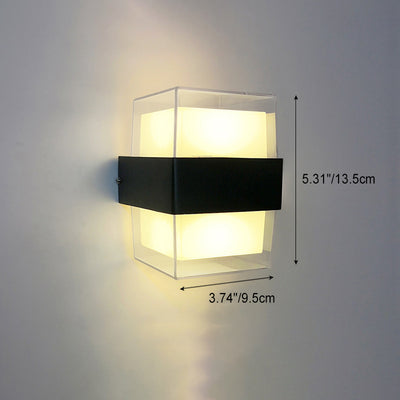Lámpara de Aplique LED de Pared de Aluminio Acrílico Impermeable Cilindro Cubo de Simplicidad Moderna para Pasillos 