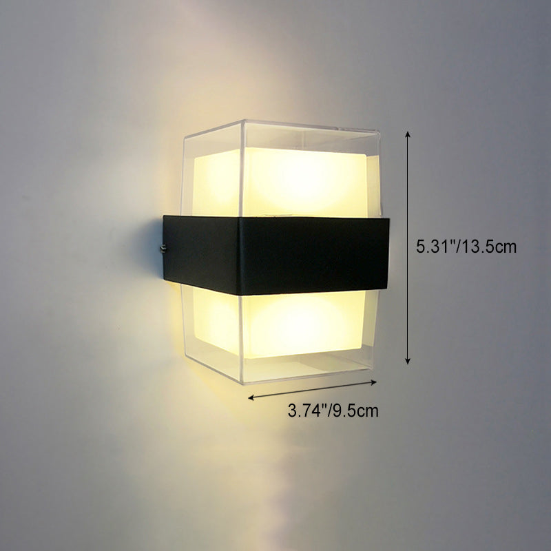 Lámpara de Aplique LED de Pared de Aluminio Acrílico Impermeable Cilindro Cubo de Simplicidad Moderna para Pasillos 