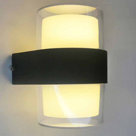 Lámpara de Aplique LED de Pared de Aluminio Acrílico Impermeable Cilindro Cubo de Simplicidad Moderna para Pasillos 