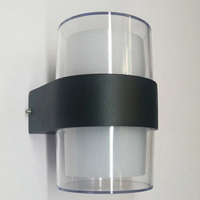 Lámpara de Aplique LED de Pared de Aluminio Acrílico Impermeable Cilindro Cubo de Simplicidad Moderna para Pasillos 