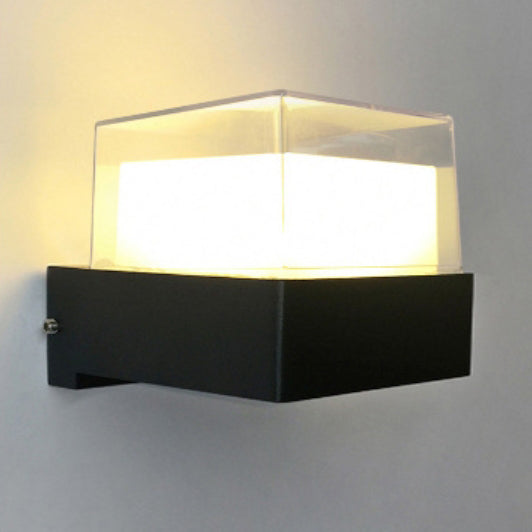 Lámpara de Aplique LED de Pared de Aluminio Acrílico Impermeable Cilindro Cubo de Simplicidad Moderna para Pasillos 