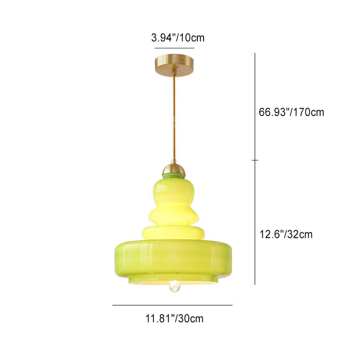 Lustre Suspendu Contemporain Créatif en Verre de Gourde en Cuivre et Fer 1 - Lumière Pour Salle à Manger 