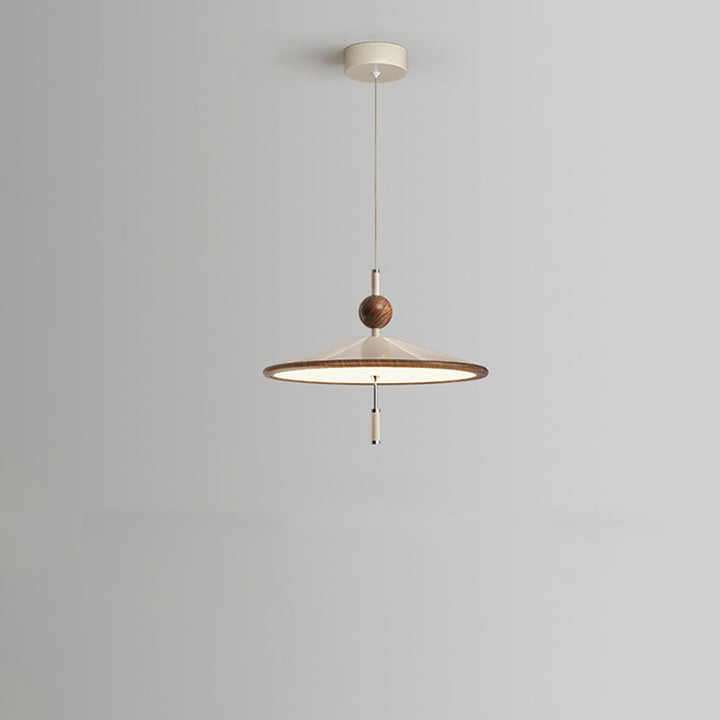 Traditional Chinese Hat Shape Aluminum Iron LED Pendant Light For Dining Room