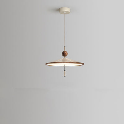 Traditionelle chinesische Hutform Aluminium Eisen LED Pendelleuchte für Esszimmer 