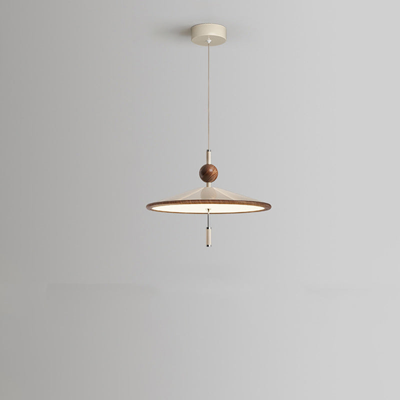 Traditionelle chinesische Hutform Aluminium Eisen LED Pendelleuchte für Esszimmer 