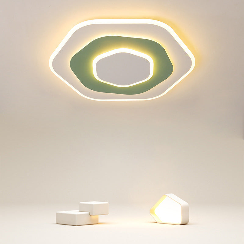Plafonnier LED en fer aluminium acrylique contemporain et créatif pour chambre à coucher 