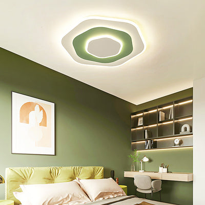Plafonnier LED en fer aluminium acrylique contemporain et créatif pour chambre à coucher 