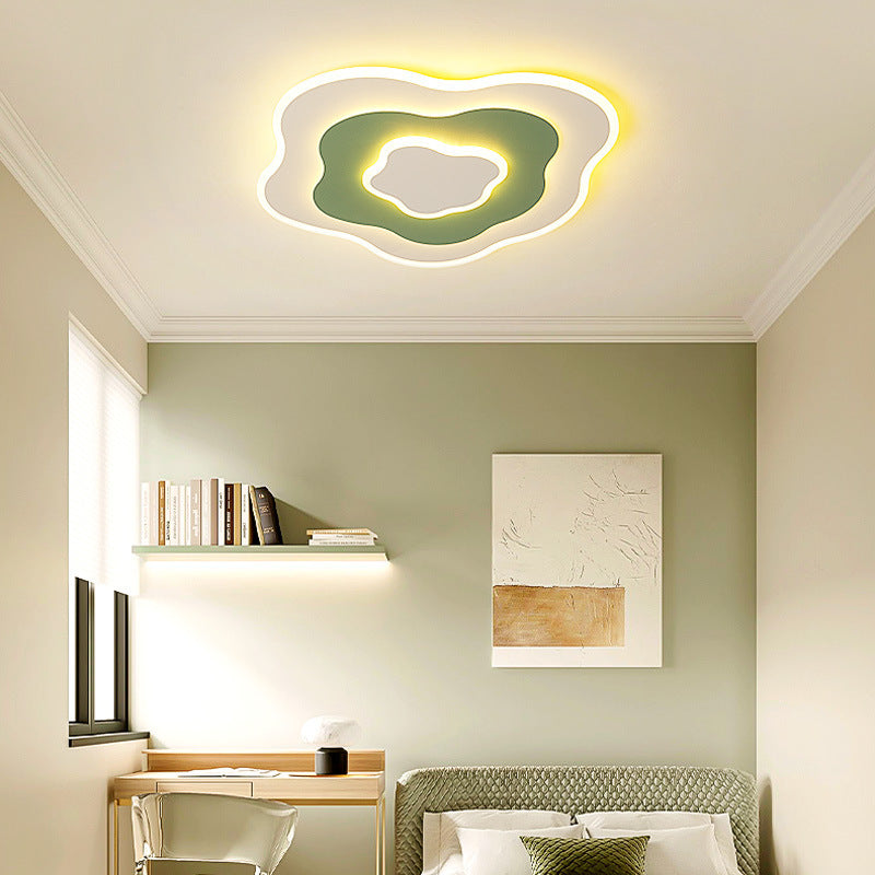 Plafonnier LED en fer aluminium acrylique contemporain et créatif pour chambre à coucher 