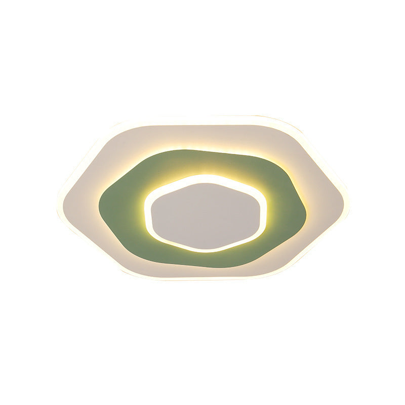 Plafonnier LED en fer aluminium acrylique contemporain et créatif pour chambre à coucher 