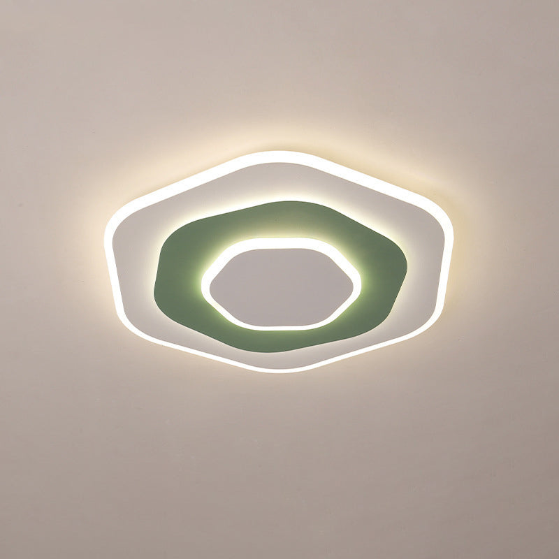 Plafonnier LED en fer aluminium acrylique contemporain et créatif pour chambre à coucher 