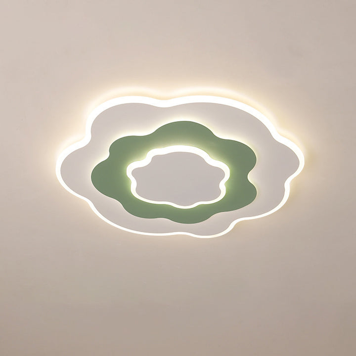 Contemporary Creative Flowers Iron Aluminum Acrylic LED Flush Mount Ceiling Light For Bedroom