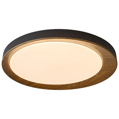Plafonnier LED rond en fer acrylique rétro contemporain pour chambre à coucher 