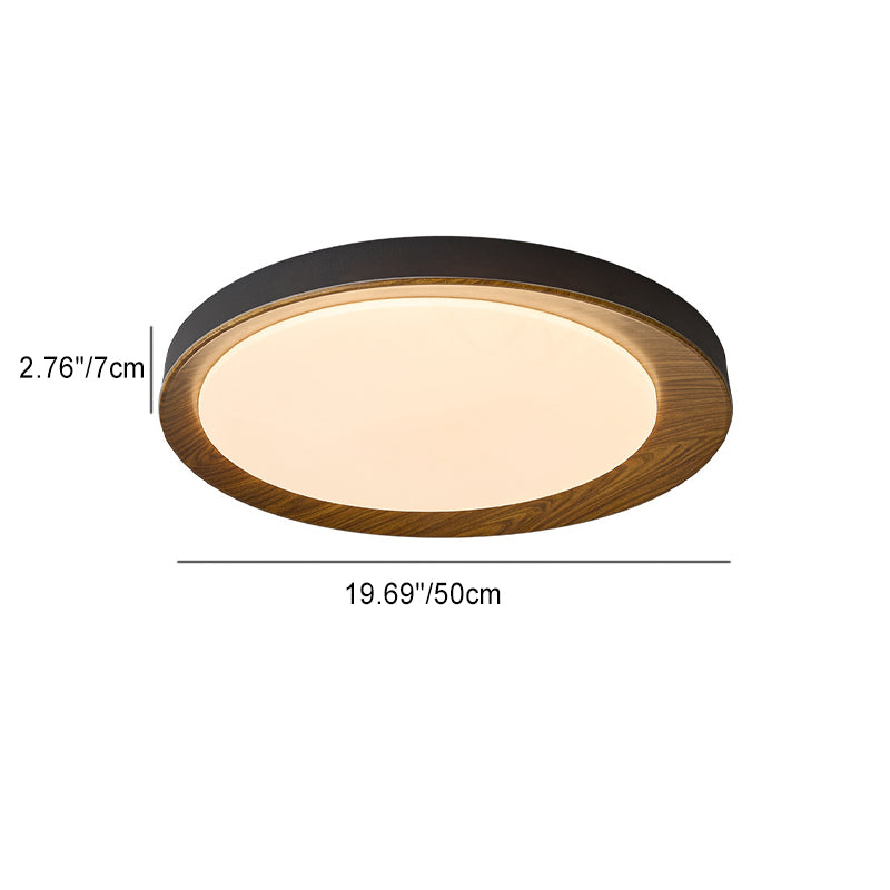 Plafonnier LED rond en fer acrylique rétro contemporain pour chambre à coucher 
