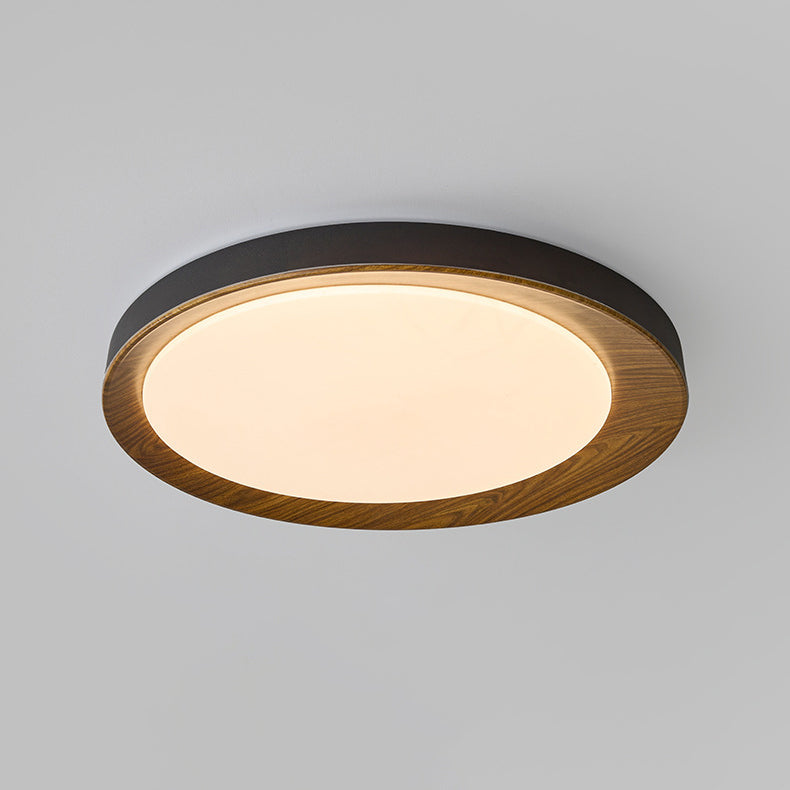 Plafonnier LED rond en fer acrylique rétro contemporain pour chambre à coucher 