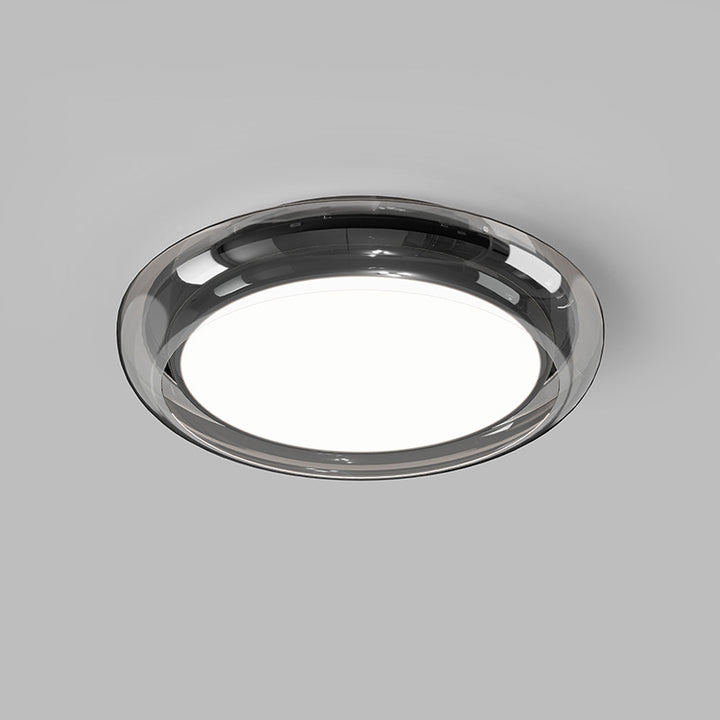 Contemporary Nordic Round Transparent Hardware Acrylic LED Flush Mount Ceiling Light For Bedroom
