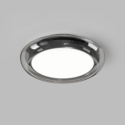 Luz de techo LED empotrada de acrílico transparente redonda nórdica contemporánea para dormitorio 