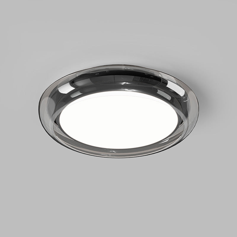Luz de techo LED empotrada de acrílico transparente redonda nórdica contemporánea para dormitorio 