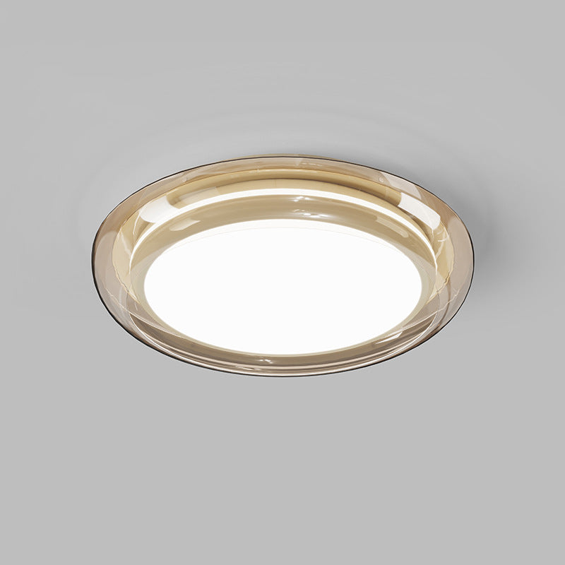 Luz de techo LED empotrada de acrílico transparente redonda nórdica contemporánea para dormitorio 